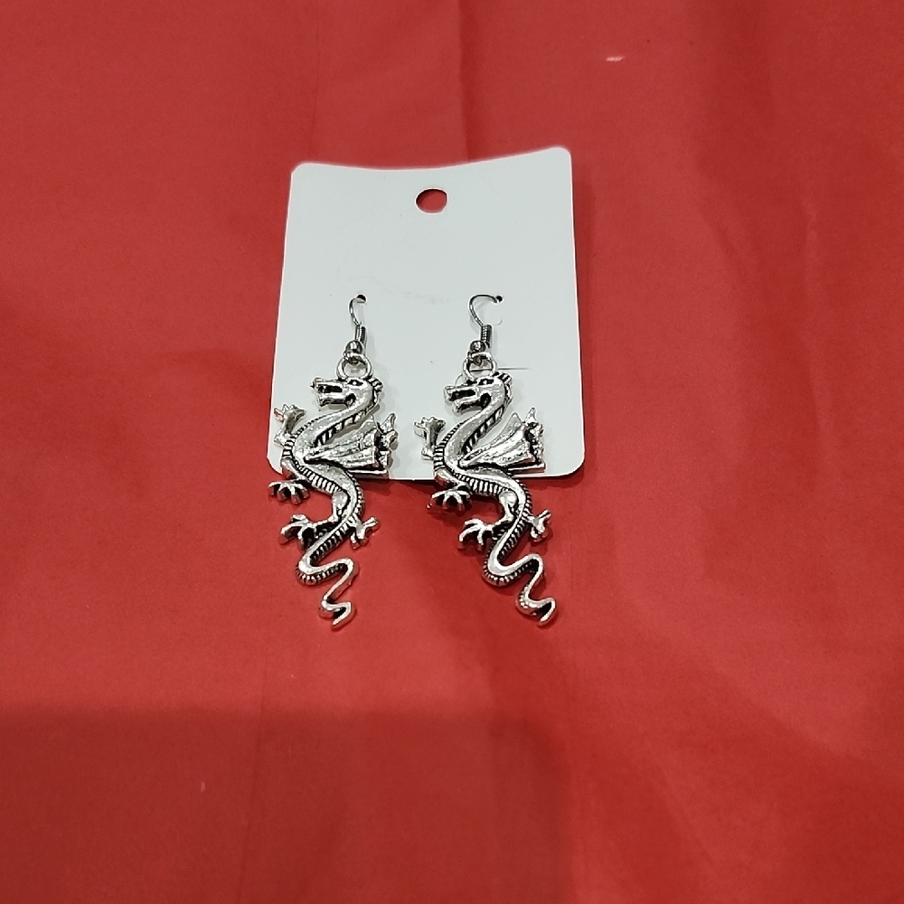 Silver Dragon Earrings